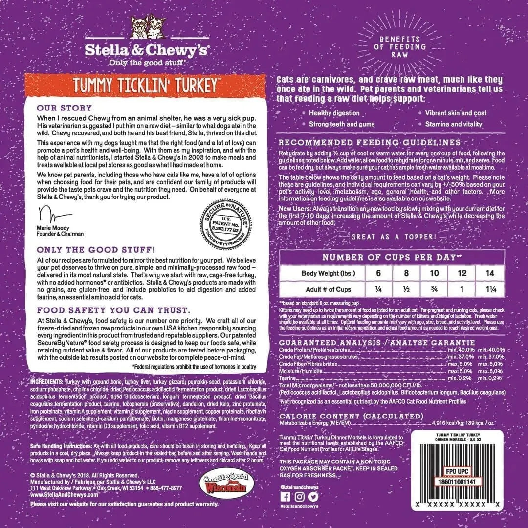 Purrfect Pet Kingdom Stella & Chewy's Freeze Dried Dinner Tummy Ticklin' Turkey for Puppies, 3.5oz, by The Family Pet.