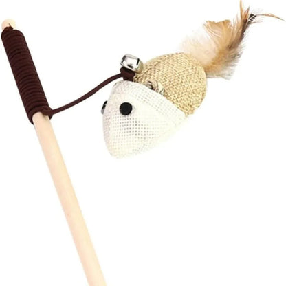 Purrfect Pet Kingdom® - Teaser Feather Toys Kitten Funny Colorful Rod Cat Wand Toys - Cat Toys