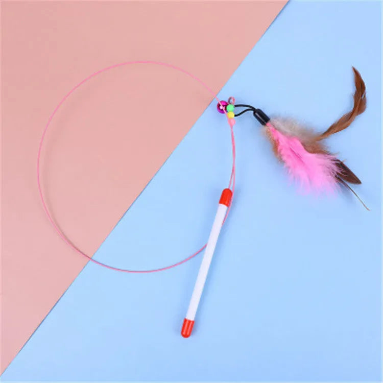 Purrfect Pet Kingdom® - Teasing Cat Stick Pet Supplies Toys Feather Bells Wire Toys - Cat Toys