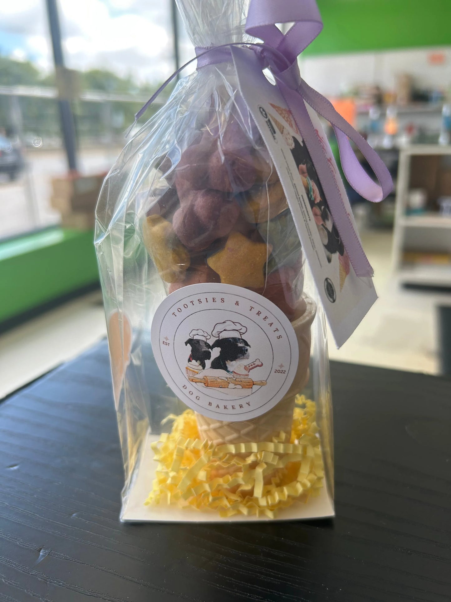 Purrfect Pet Kingdom Tootsies & Treats gluten-free peanut butter dog treats in a fun ice cream cone, 4oz size, perfect for...