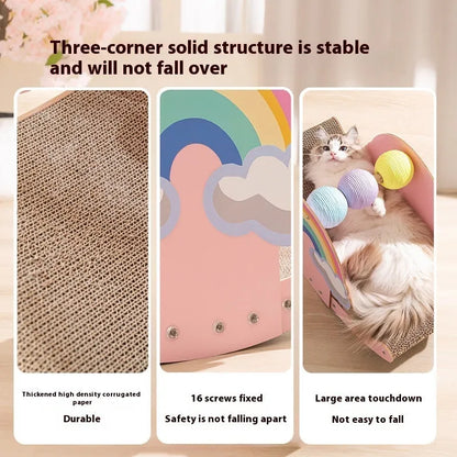 Purrfect Pet Kingdom® - Toy Rainbow Cat Scratch Board Wear-resistant - Cat Scratchers