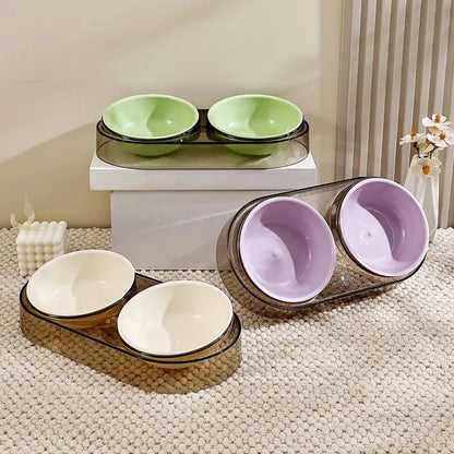 Purrfect Pet Kingdom® - Transparent Cat Food Bowl Pet Bowl Dog Bowl Drinking Eating - Bowls