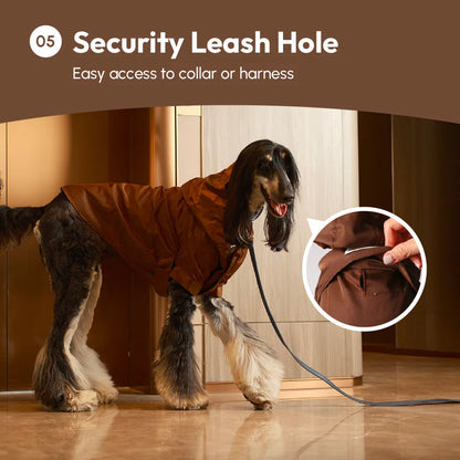 Purrfect Pet Kingdom® - Tribeca adjustable velcro raincoat -  Choco - Pet Rain Coats