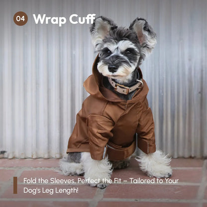 Purrfect Pet Kingdom® - Tribeca adjustable velcro raincoat -  Choco - Pet Rain Coats