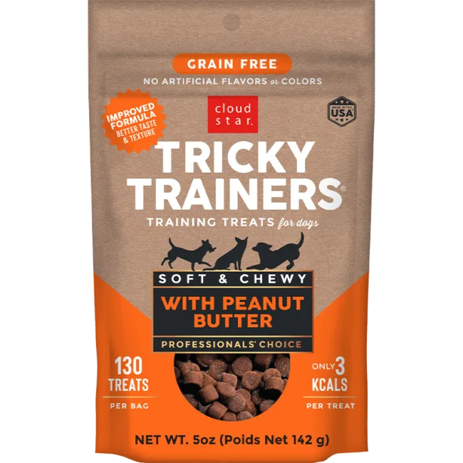 Purrfect Pet Kingdom® - Tricky Trainers Soft and Chewy Grain Free Peanut Butter Dog - Dog Treats