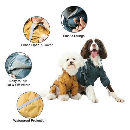 Purrfect Pet Kingdom® - Ultralight Full covered hooded waterproof dog jacket - - Pet Rain Coats