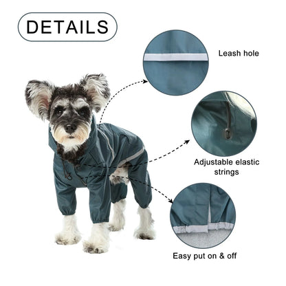 Purrfect Pet Kingdom® - Ultralight Full covered hooded waterproof dog jacket - - Pet Rain Coats