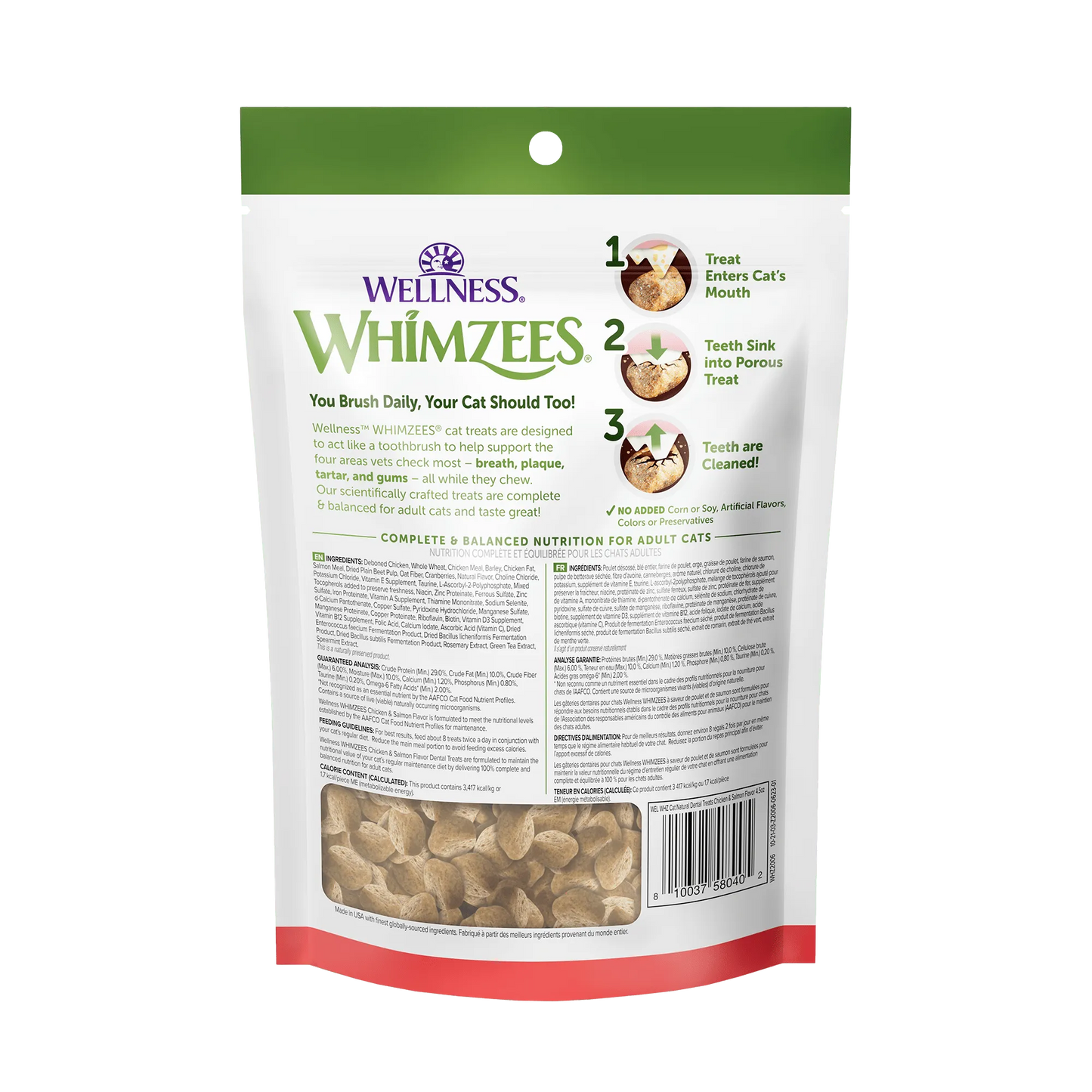 Purrfect Pet Kingdom Whimzees Small Brushzees dog treats in a vibrant green color, perfect for small dogs and cats.