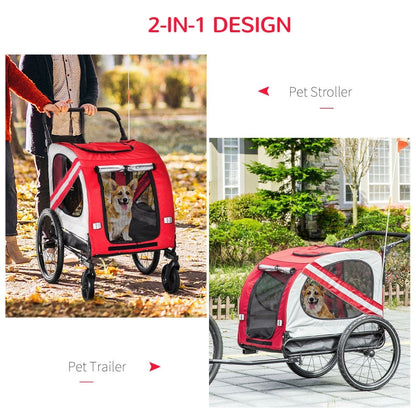 2-In-1 Pet Bike Trailer Stroller Jogging 🚴