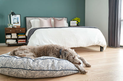 Round Pet Bed Sapphire Spaniel Blue Plush 🛏️