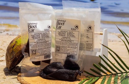 Raw Instincts - Premium Dehydrated Beef Ear Chews With Hair For Happy Dogs - Dog Treats