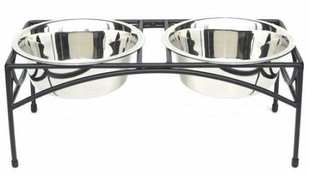 Regal Double Elevated Feeder - Large/Black - Purrfect Pet Kingdom