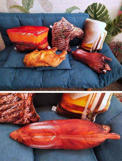 Purrfect Pet Kingdom Realistic Steak Plush Cushion Purrfect Pet Kingdom