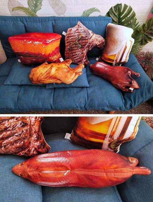 Purrfect Pet Kingdom Realistic Steak Plush Cushion Purrfect Pet Kingdom