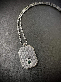 PT809W B.Tiff Meblo Dog Tag Pendant by B.Tiff New York