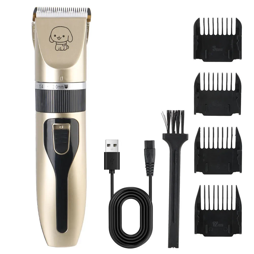WTN Essentials rechargeable pet clippers for home use with multiple guide combs and USB charging cable