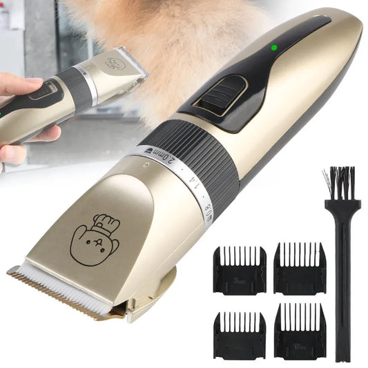 WTN Essentials rechargeable pet clippers for home use with adjustable blades and grooming accessories