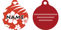 Aloha Red HD Dog ID Tag