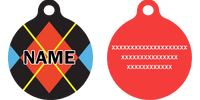 Red Argyle HD Dog ID Tag