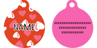 Red Hearts HD Dog ID Tag