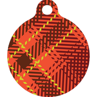 Red Kilt Plaid HD Dog ID Tag