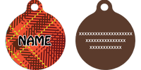 Red Kilt Plaid HD Dog ID Tag