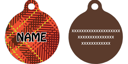 Red Kilt Plaid HD Dog ID Tag