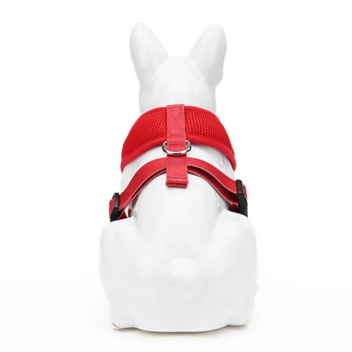 EcoBark Chery Red Dog Harness - Over-the-Head Soft Mesh Dog