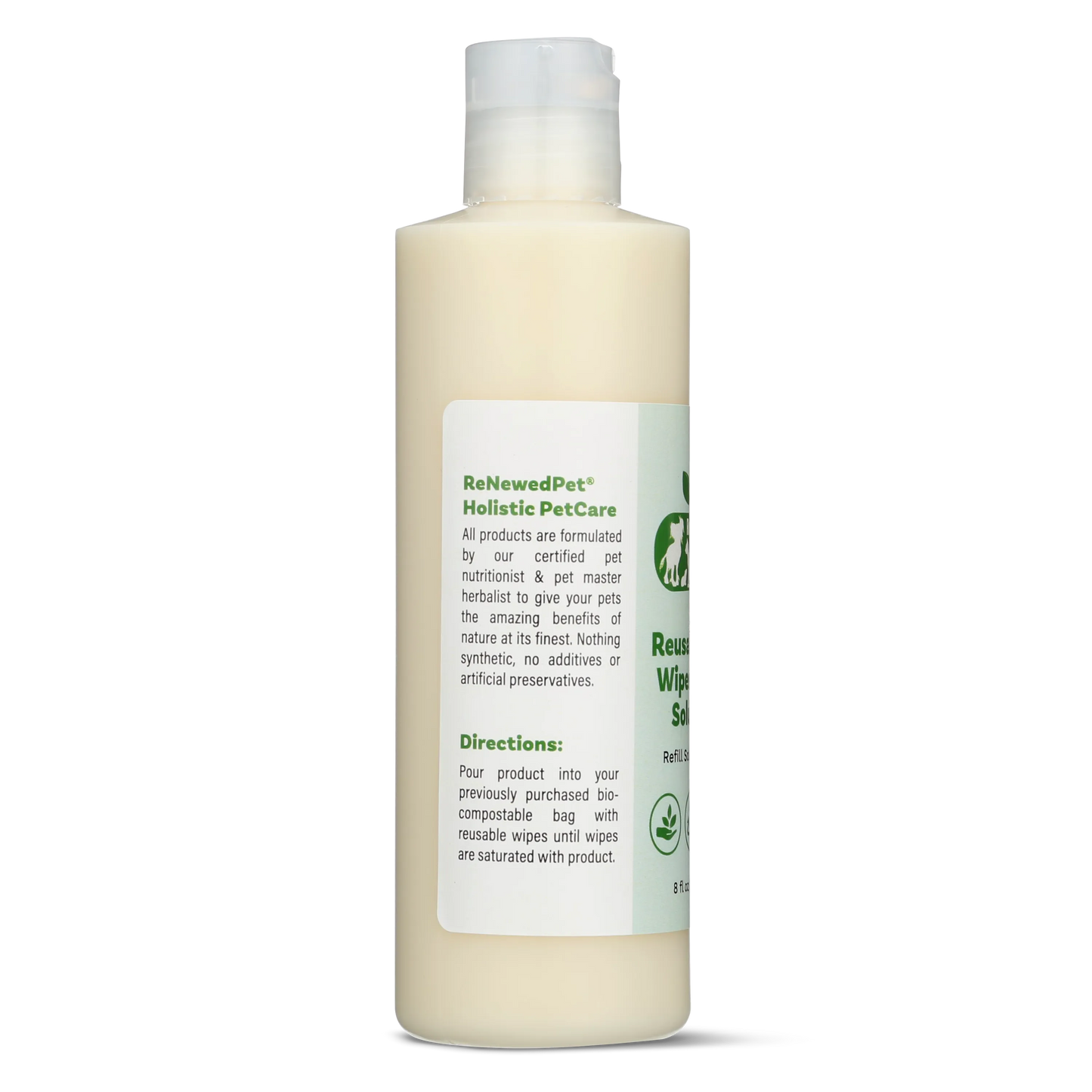 ReNewedPet - 4-ALL PETS REUSABLE PET WIPES*Solution ONLY* - Pet Grooming