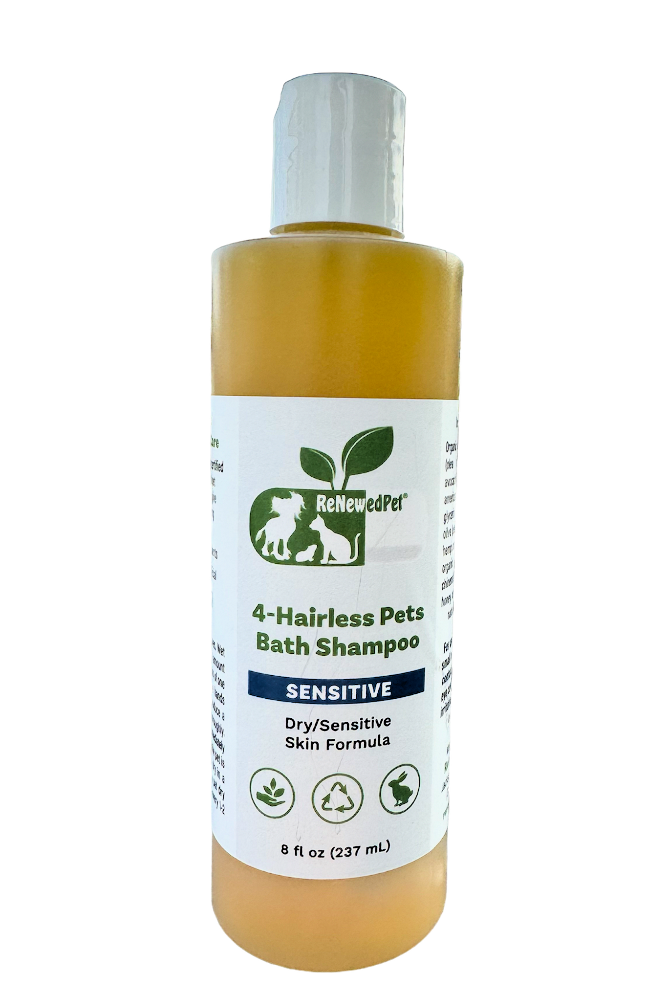 ReNewedPet allergy relief pet shampoo for hairless breeds in 8 oz bottle for sensitive skin care