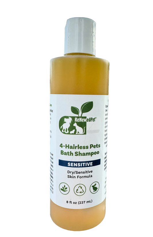 ReNewedPet allergy relief pet shampoo for hairless breeds in 8 oz bottle for sensitive skin care