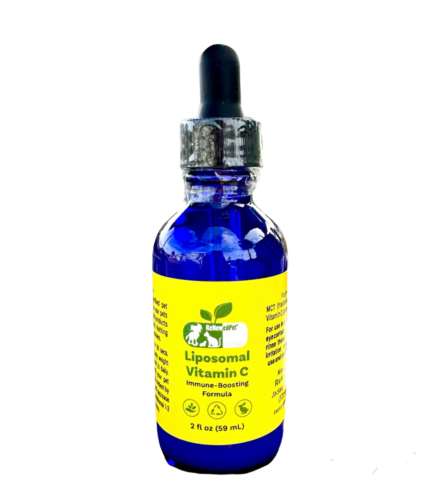 ReNewedPet Liposomal Vitamin C 2 fl oz bottle, best immune booster for pets with immune-boosting formula
