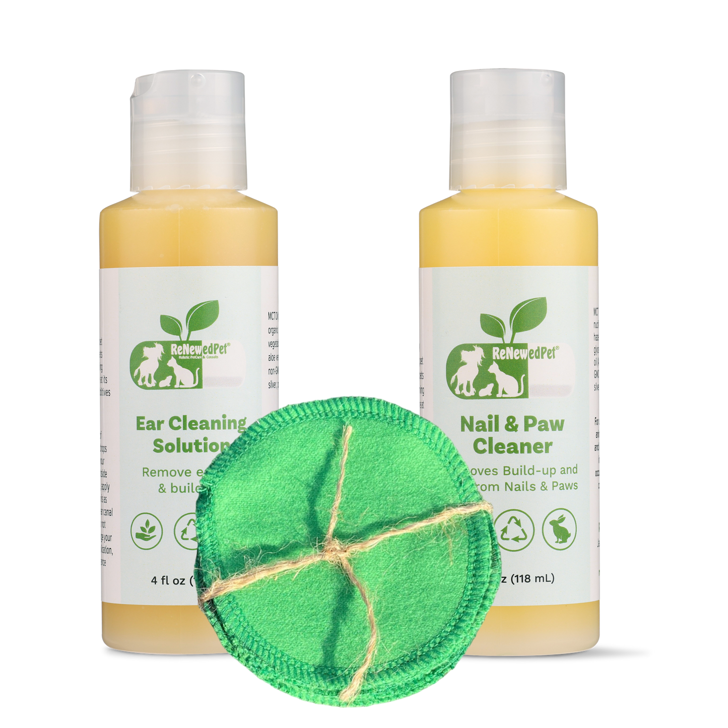 ReNewedPet Ear Cleaning Wipes for dogs and cats with a dog and cat ear cleaner solution for easy ear hygiene