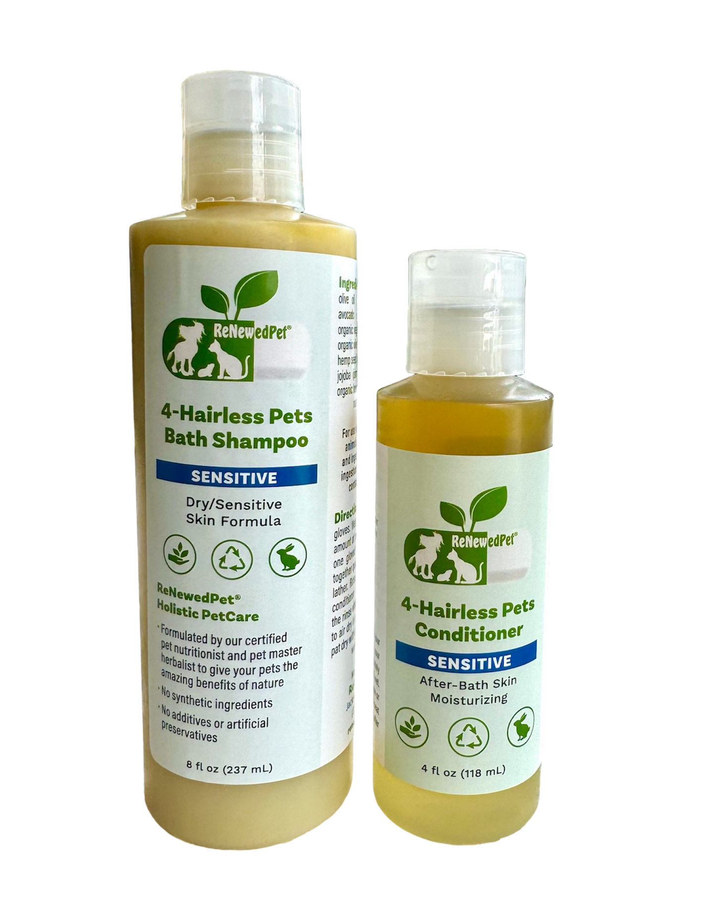 ReNewedPet 4-Hairless Pets Bath Shampoo and Conditioner for dry skin, ideal for hairless pet shampoo and conditioner