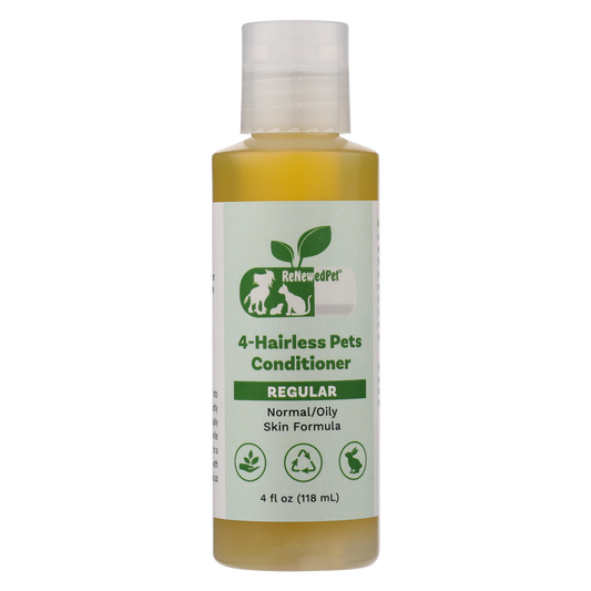 ReNewedPet 4-Hairless Pets Conditioner for Normal/Oily Skin, a moisturizing conditioner for hairless dogs