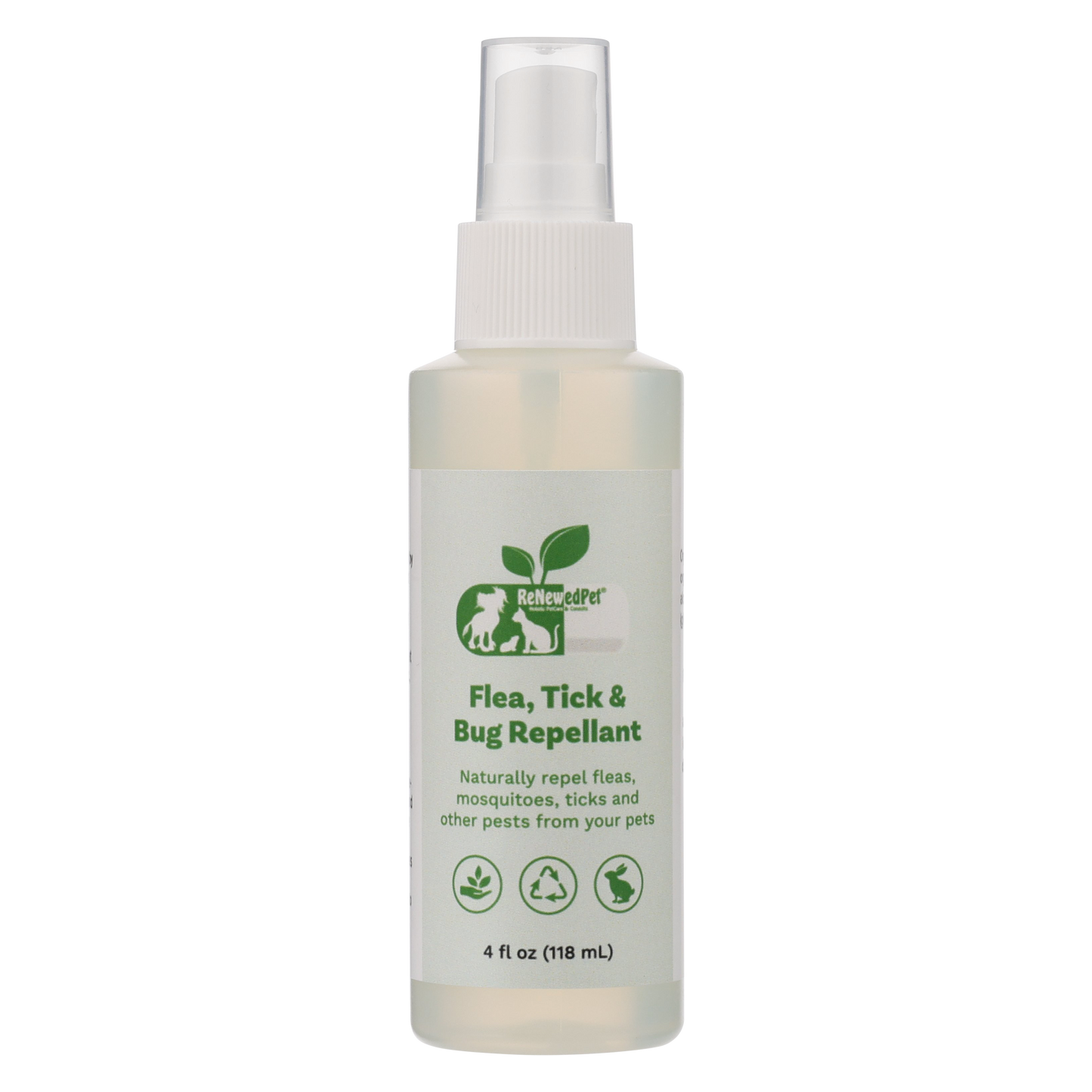 ReNewedPet Flea Tick and Bug Repellant Spray, 4 oz, naturally repels fleas and ticks from pets