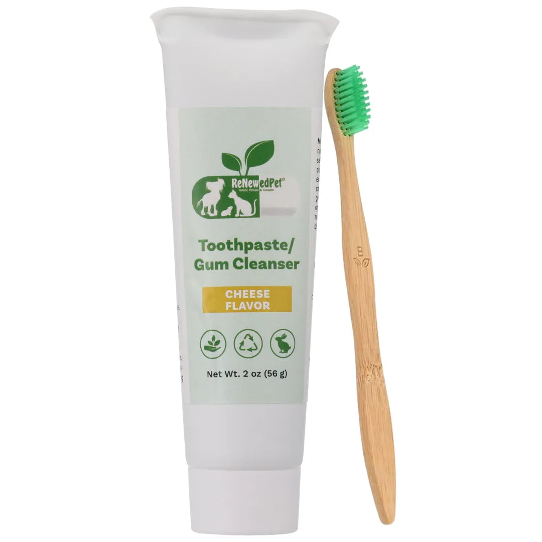 ReNewedPet - Pet Toothpaste - Natural Gum Cleanser Oral Care Gel for Pets - Pet ToothBrush