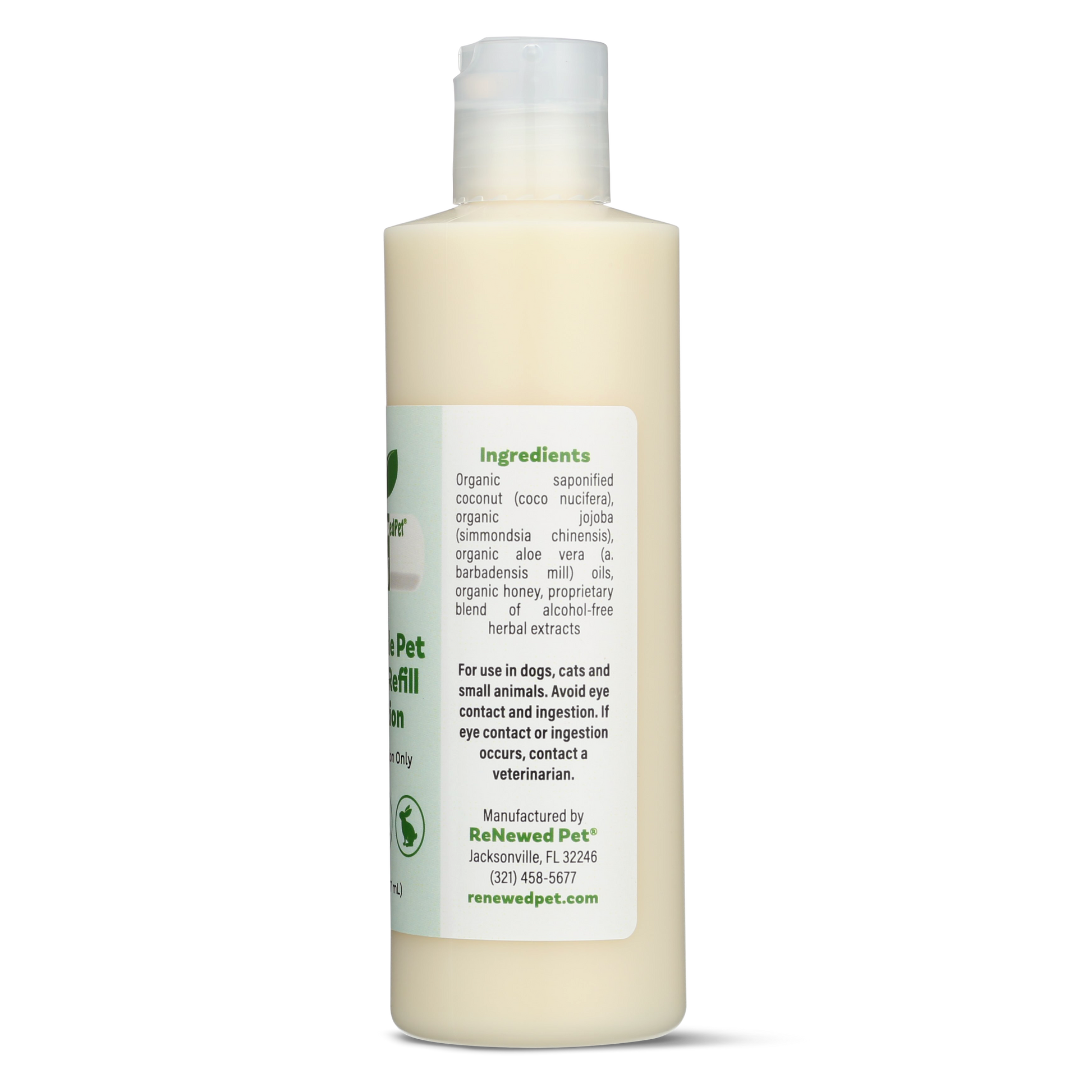 ReNewedPet reusable pet wipes refill bottle with natural ingredients for easy cleaning