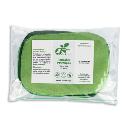 ReNewedPet - Reusable Pet Wipes Natural Cleansing Solution - Pet Grooming