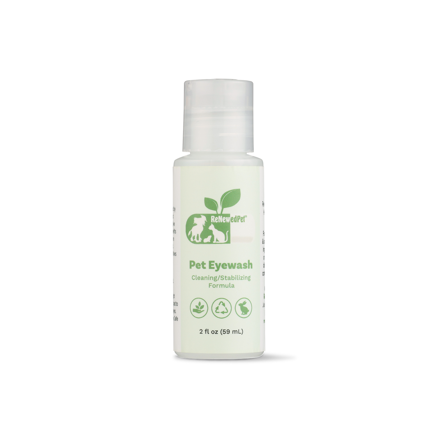 ReNewedPet Pet Eyewash Bottle, 2 oz safe eye wash for dogs and cats, gentle cleaning formula