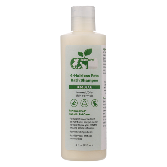 ReNewedPet Bath Shampoo for hairless cats and dogs, formulated for normal to oily skin care