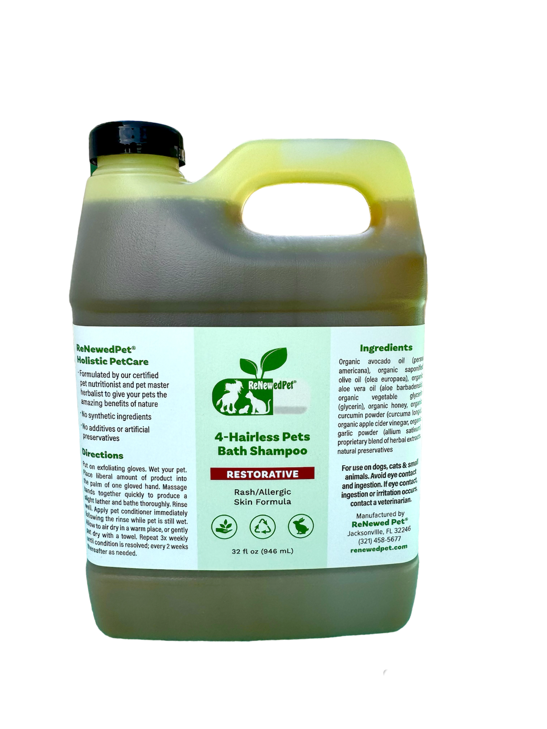 4 - HAIRLESS PETS RESTORATIVE BATH SHAMPOO - 4 Nudie Pets - ReNewedPet