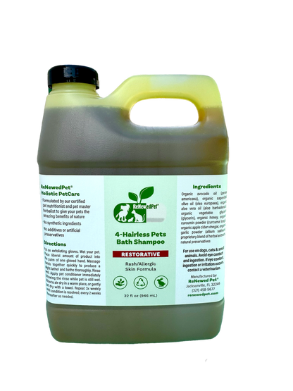 Gentle Hydrating Restorative Shampoo for Hairless Pet Skin