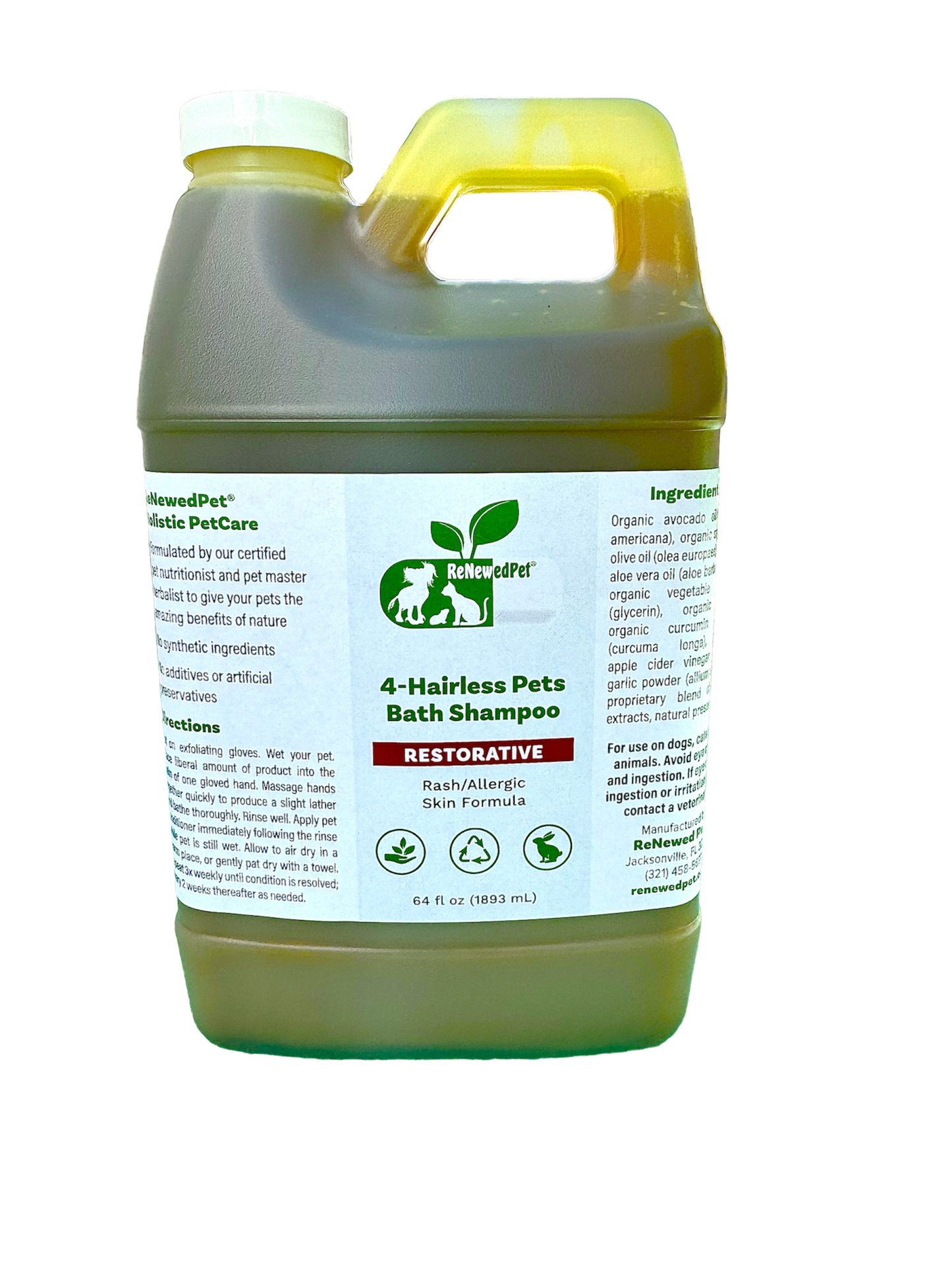 4 - HAIRLESS PETS RESTORATIVE BATH SHAMPOO - 4 Nudie Pets - ReNewedPet