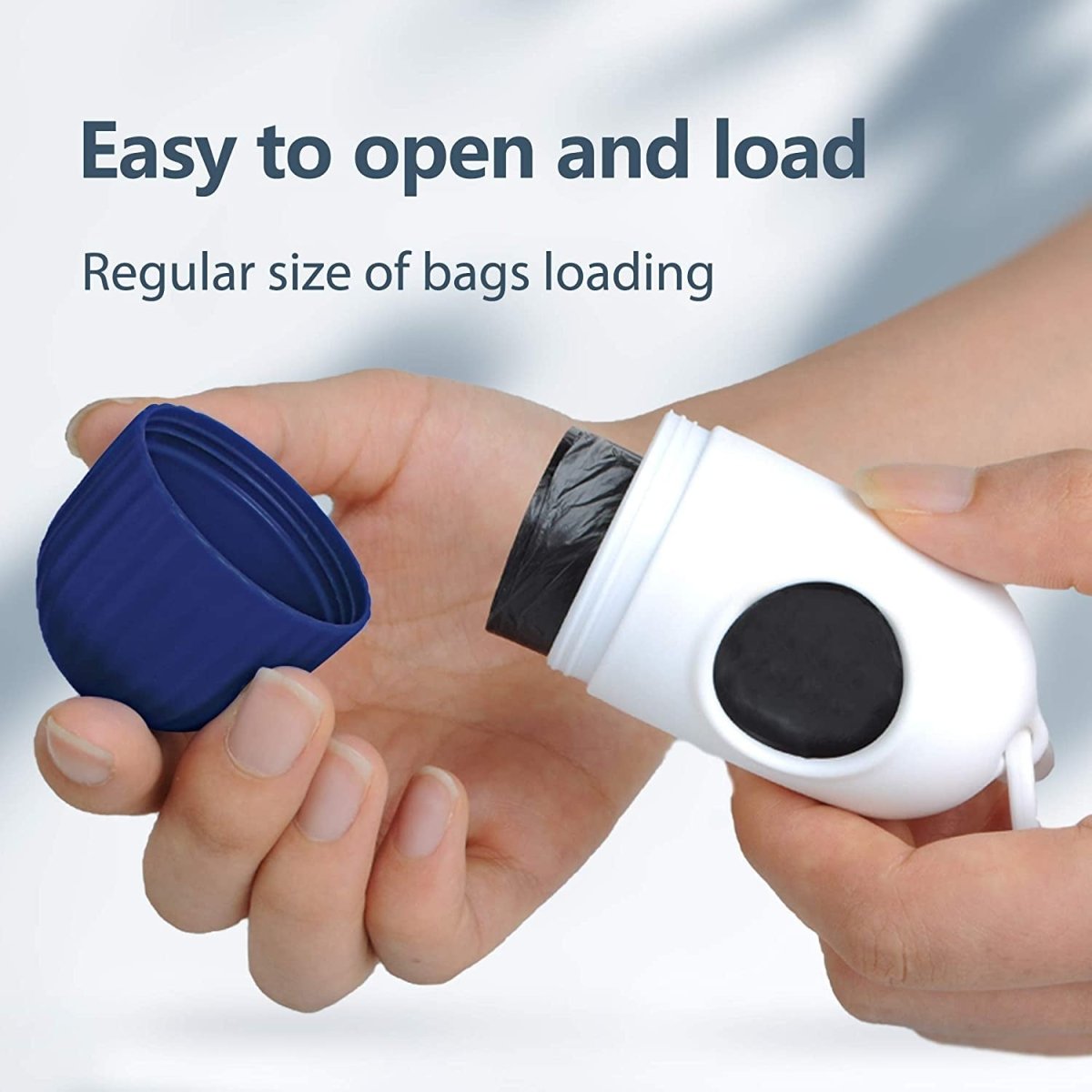 Retractable Dog Leash bag dispenser featuring easy opening and loading for convenient waste bag access