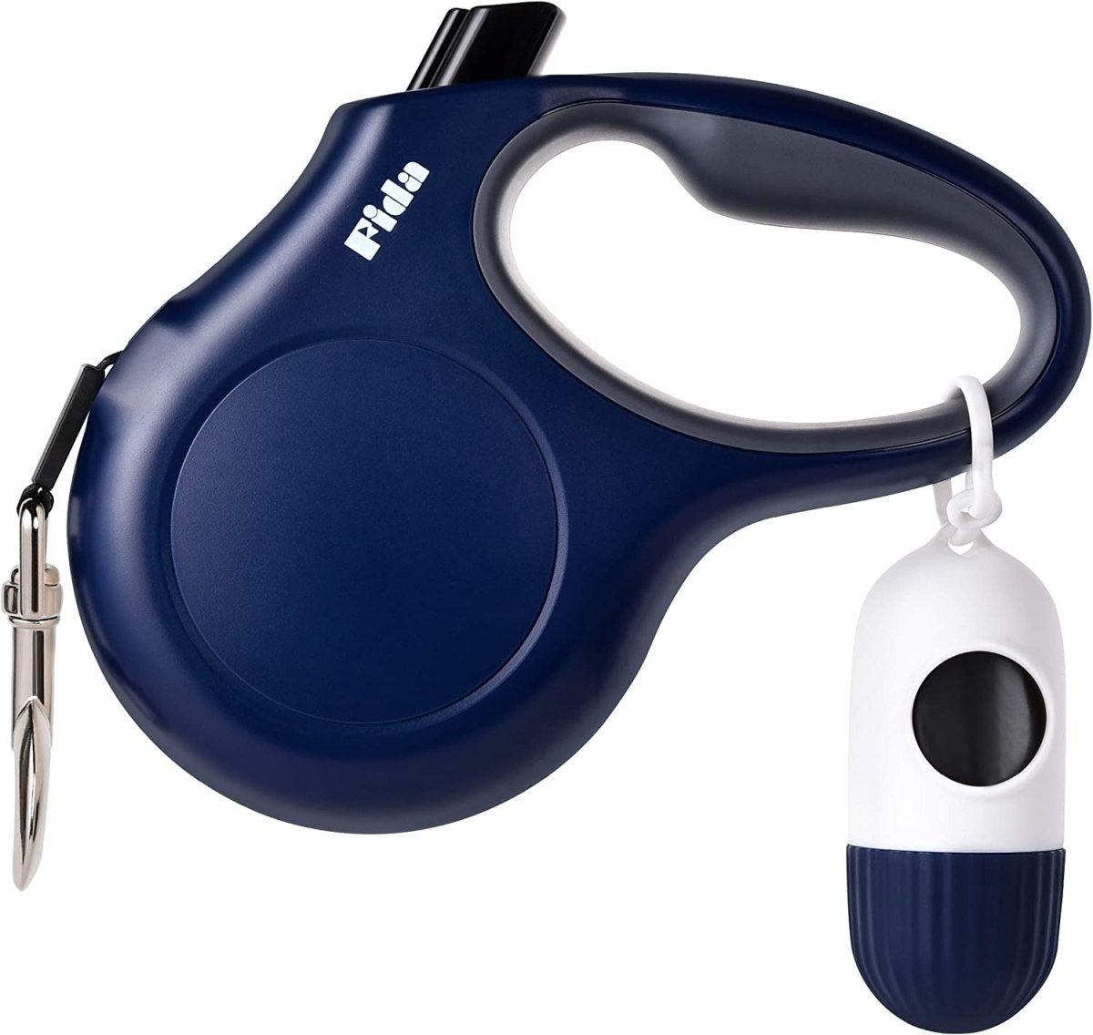 Navy Retractable Dog Leash with ergonomic handle for comfortable walking and easy control of your pet