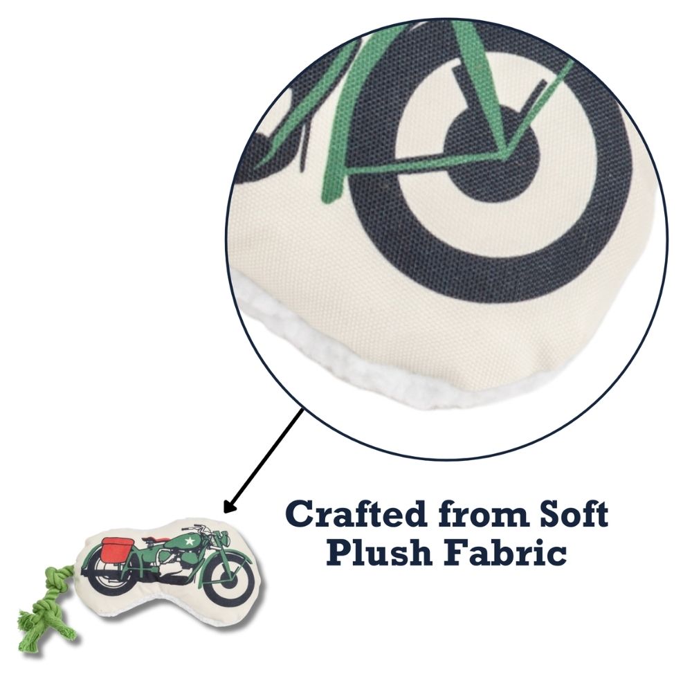Dog Toy Country Living Retro Army Motorcycle with Squeaker - gallery product image for dog toy