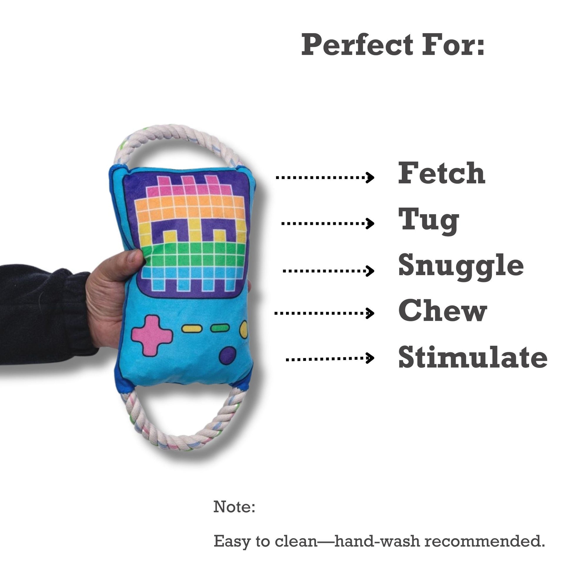 Dog Treats Retro Gamer Plush Toy with Squeaker Crinkle Paper - gallery product image for dog treats