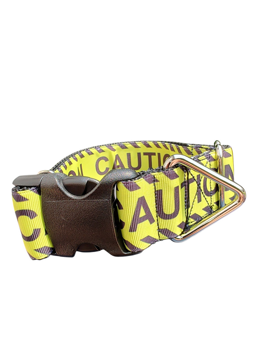 Wide Caution Dog Collar ⚠️