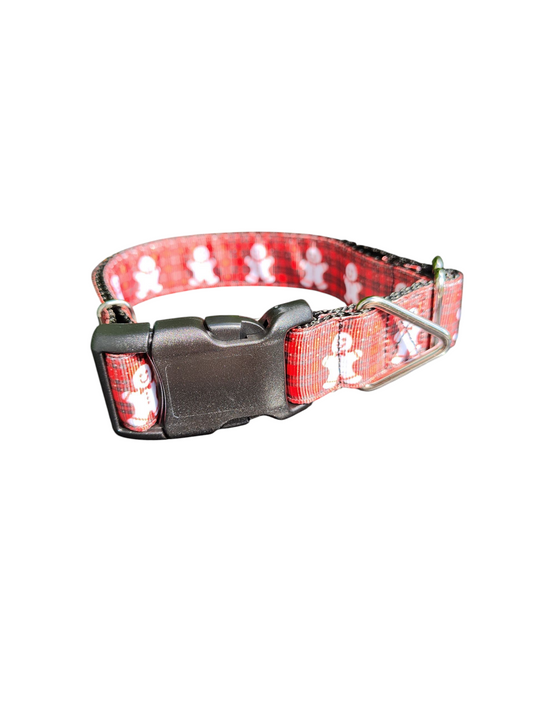 Plaid Gingerbread Man Dog Collar 🍪